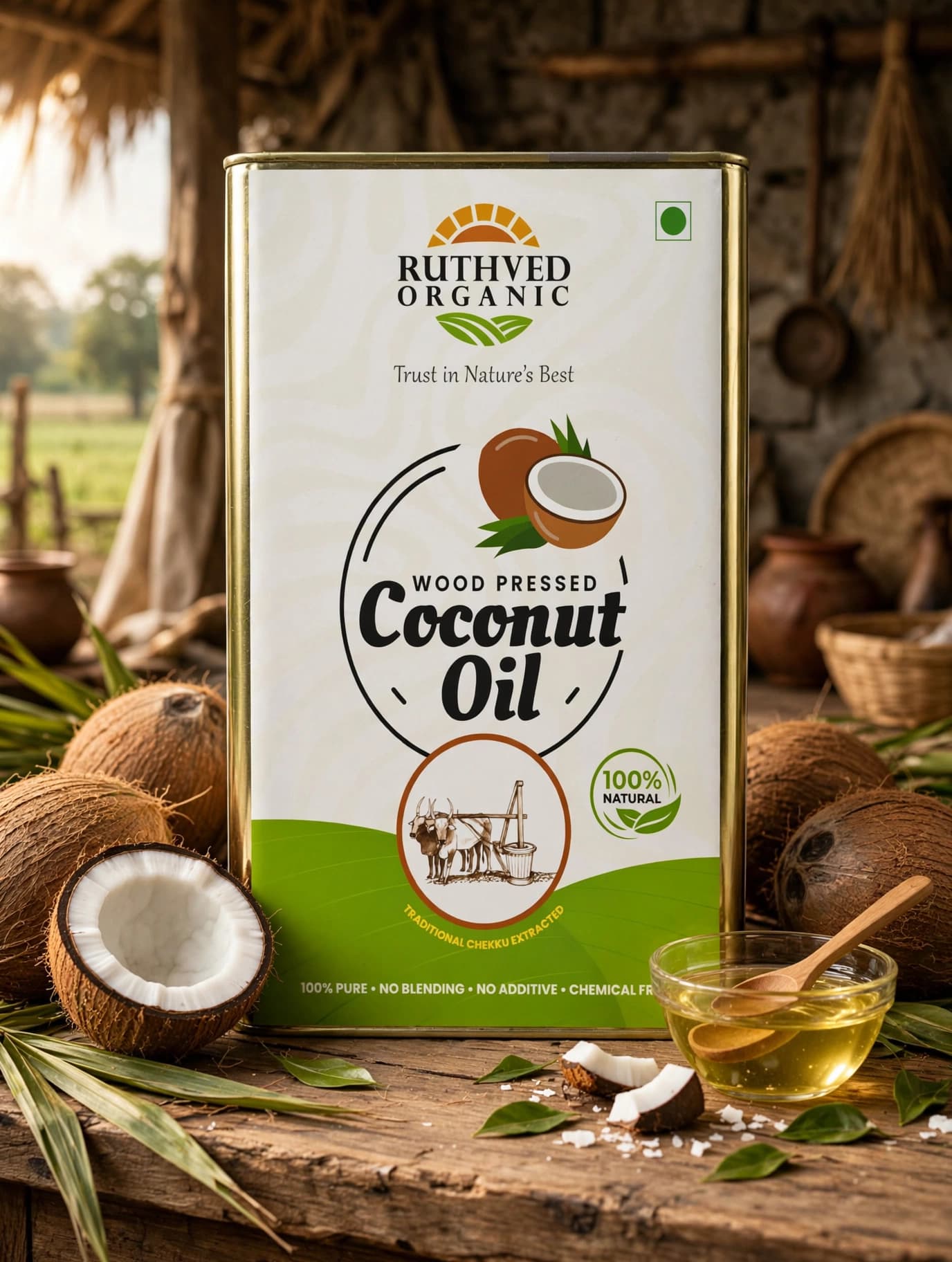Wood Pressed Coconut Oil view 3