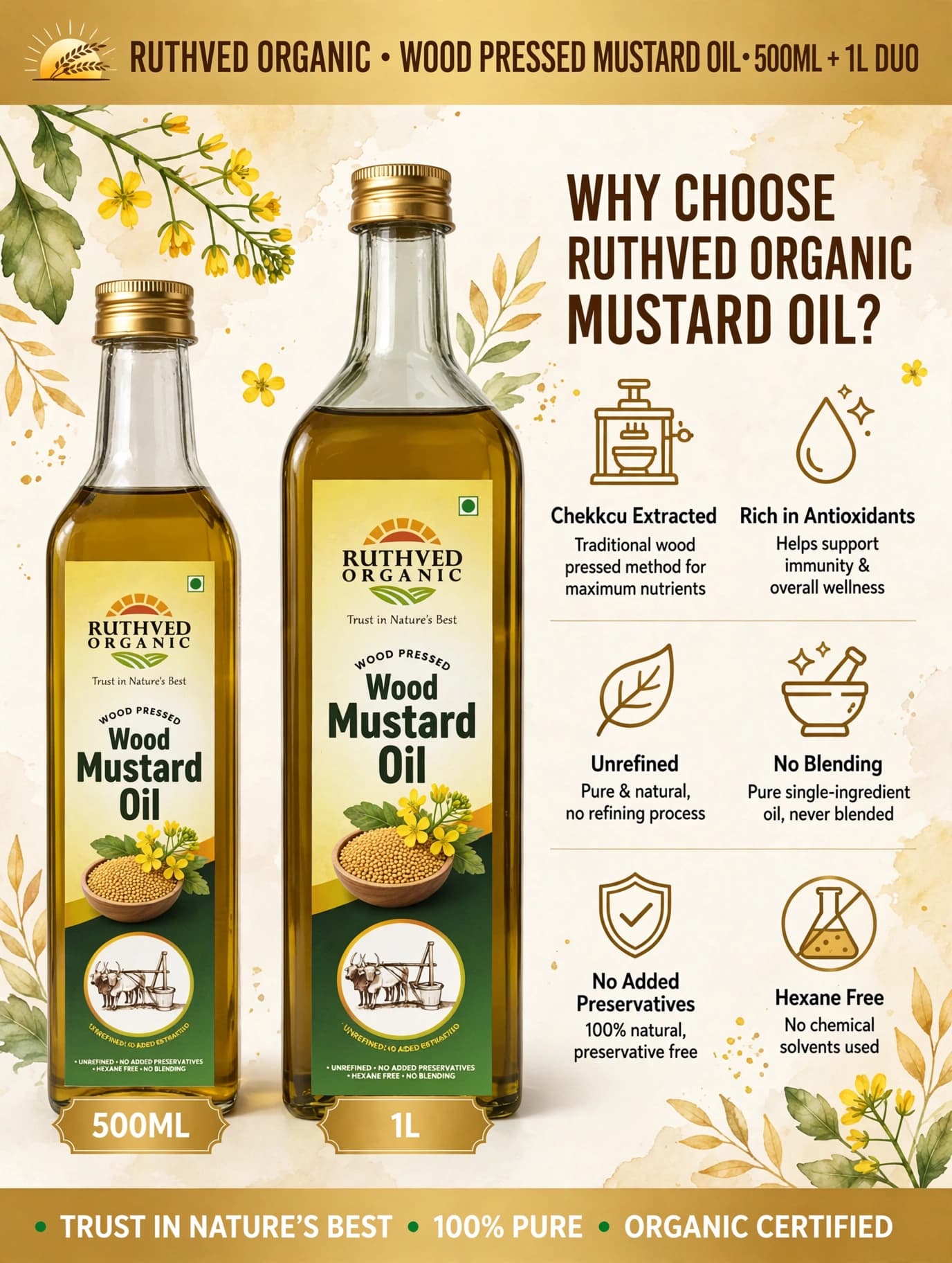 Wood Pressed Mustard Oil view 2