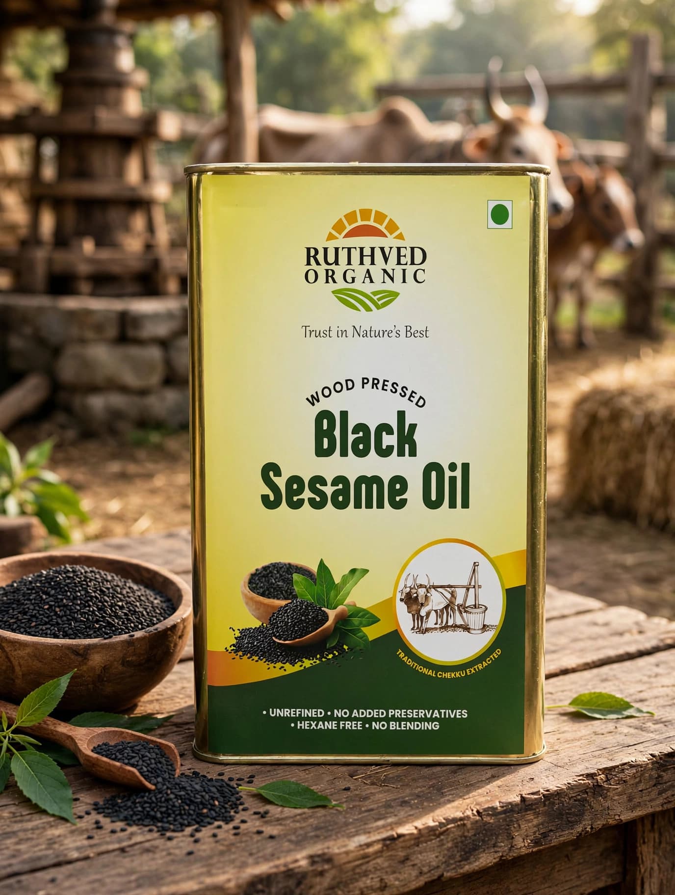Wood Pressed Black Sesame Oil view 4