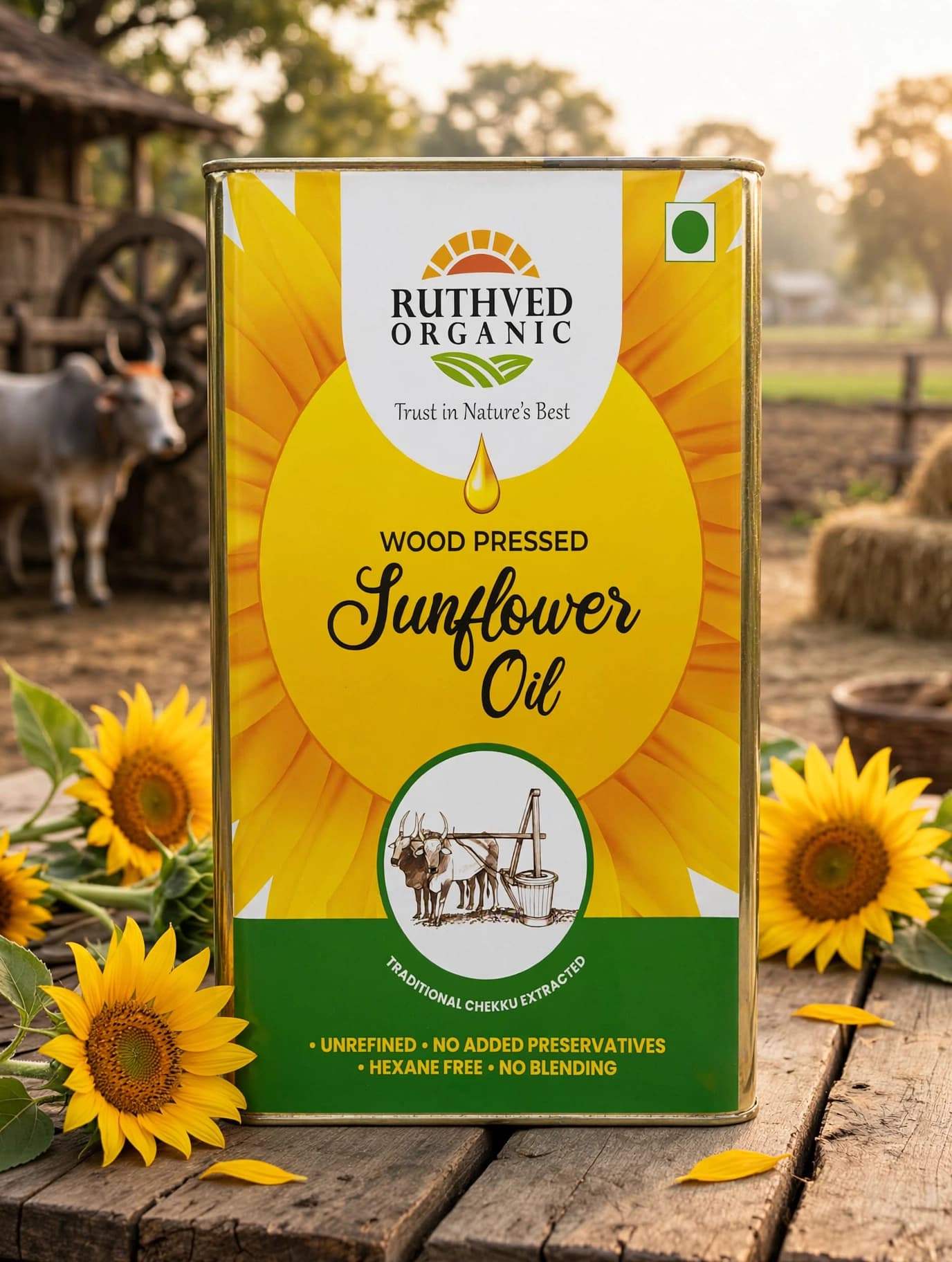 Wood Pressed Sunflower Oil view 3