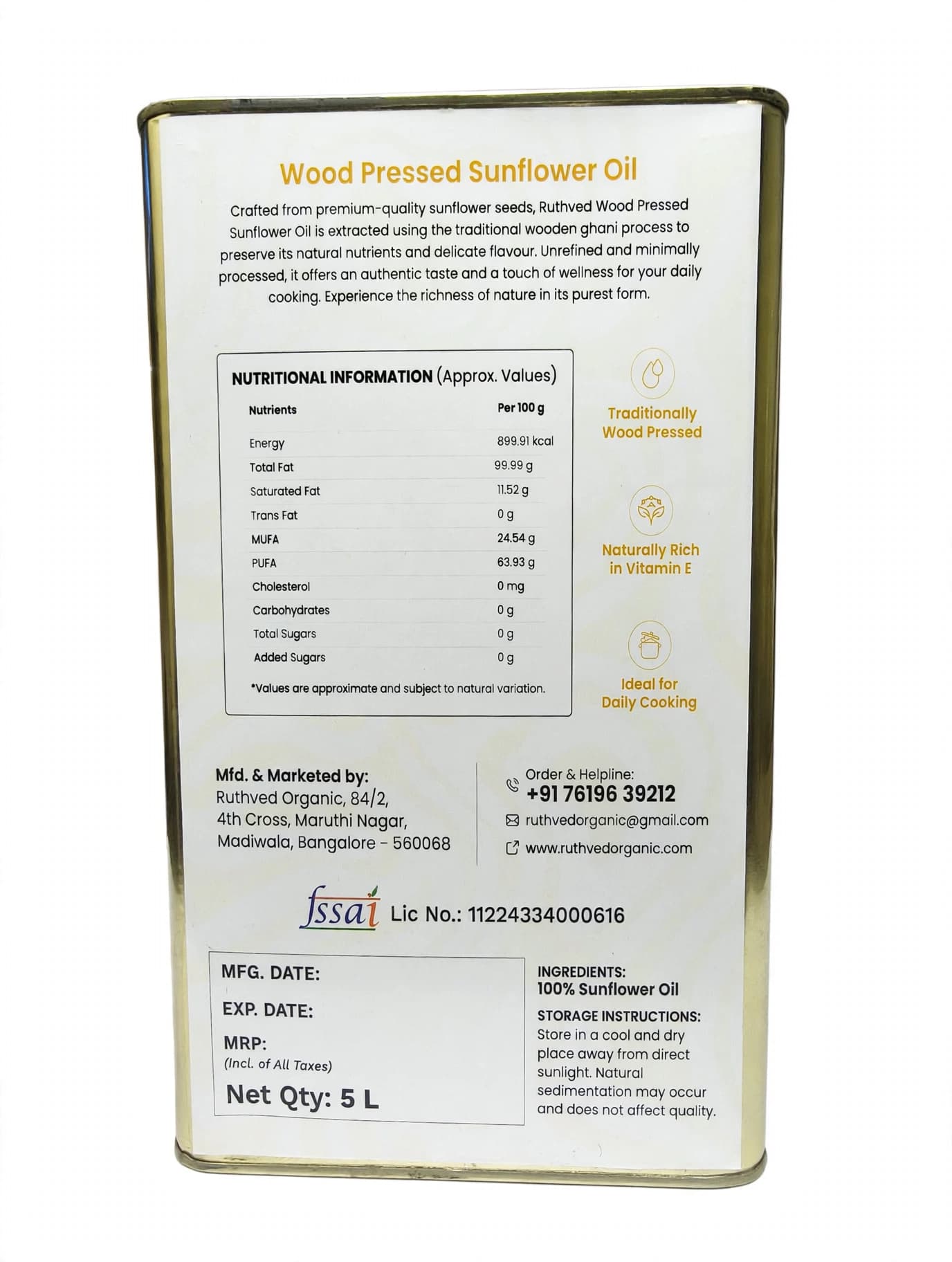 Wood Pressed Sunflower Oil view 4