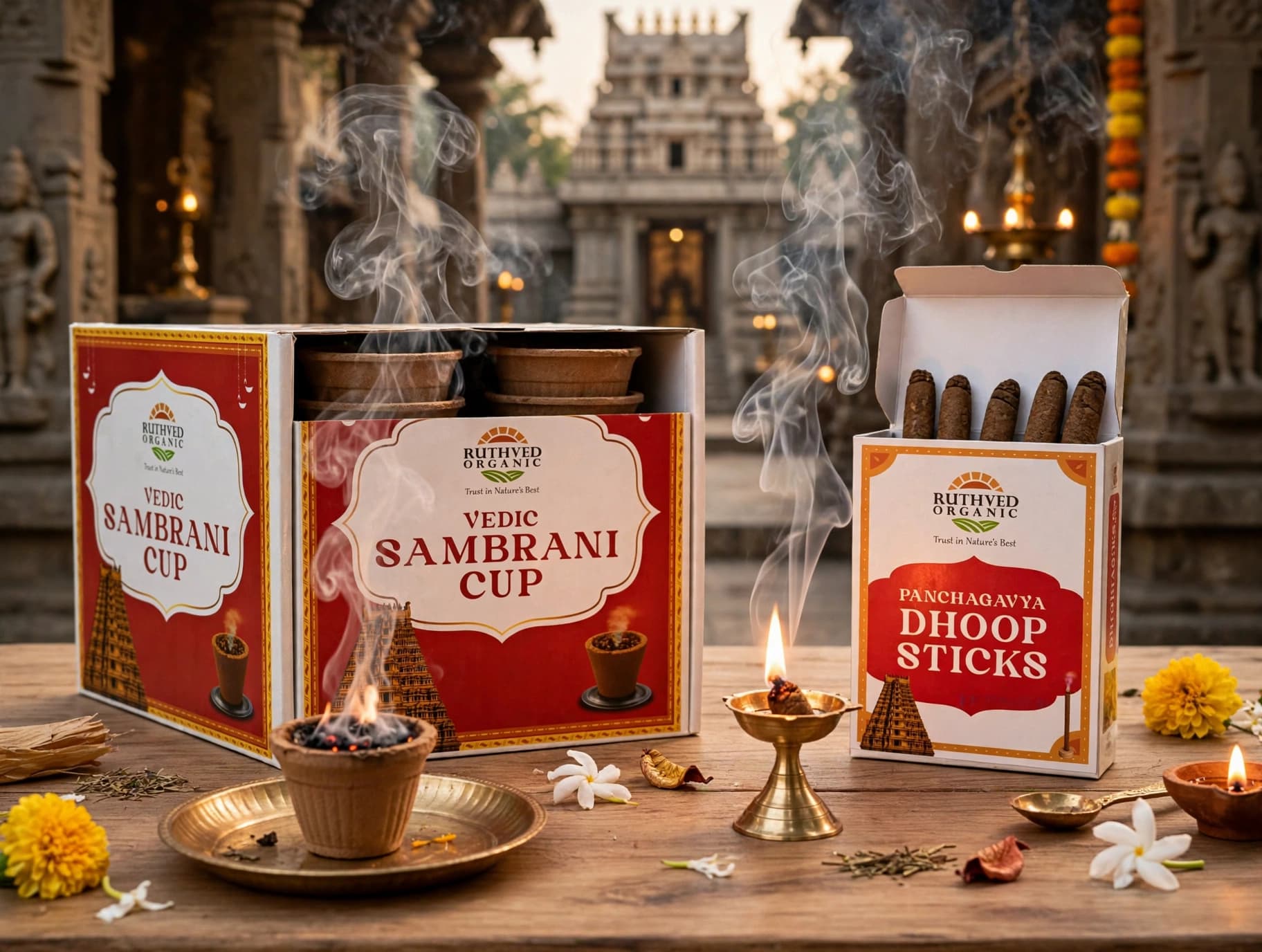 Panchagavya Dhoop Sticks & Vedic Sambrani Cup view 6